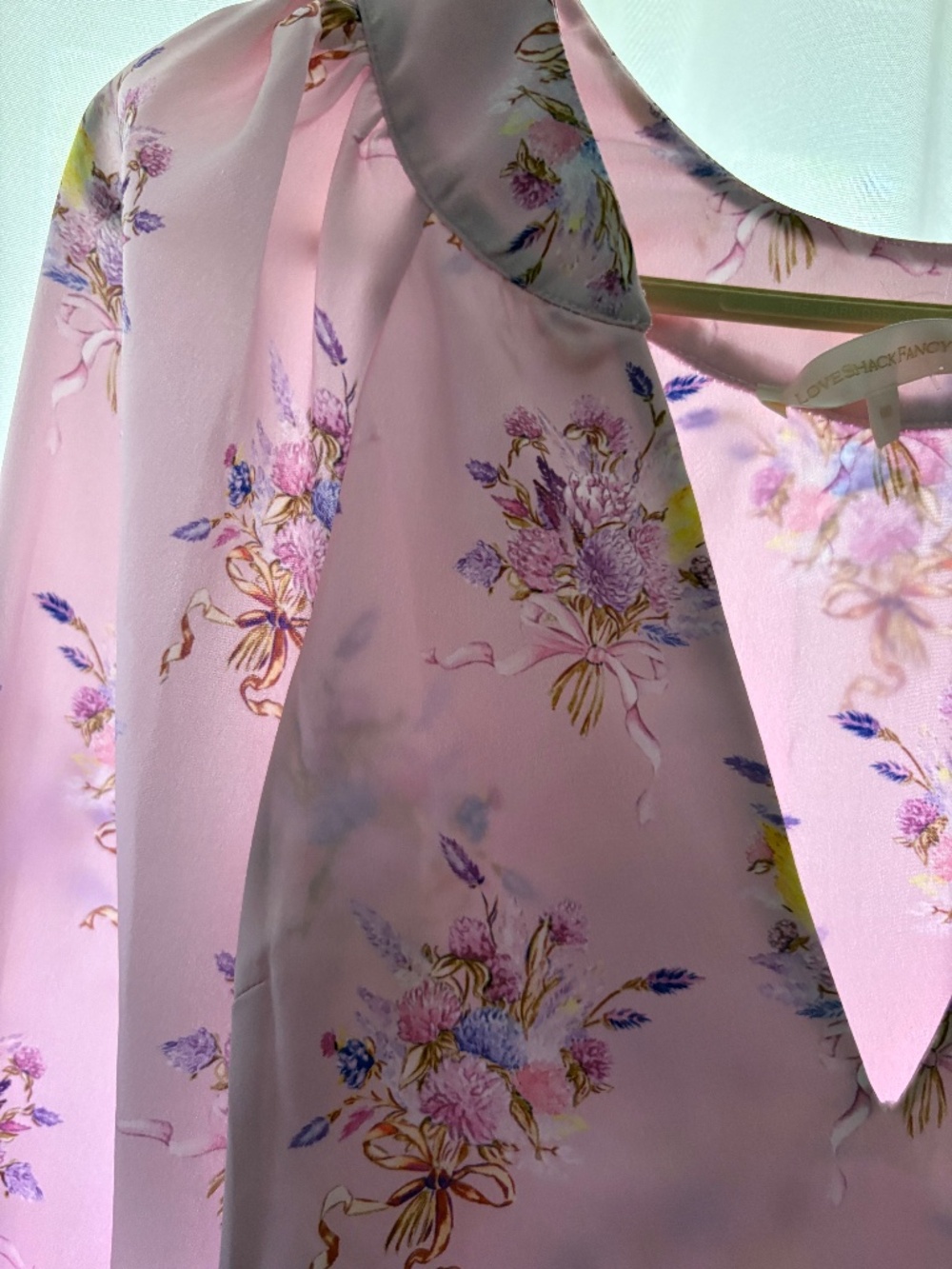 Love Shack Fancy Brinley Floral Chiffon Maxi Dress in Cimarron Rose